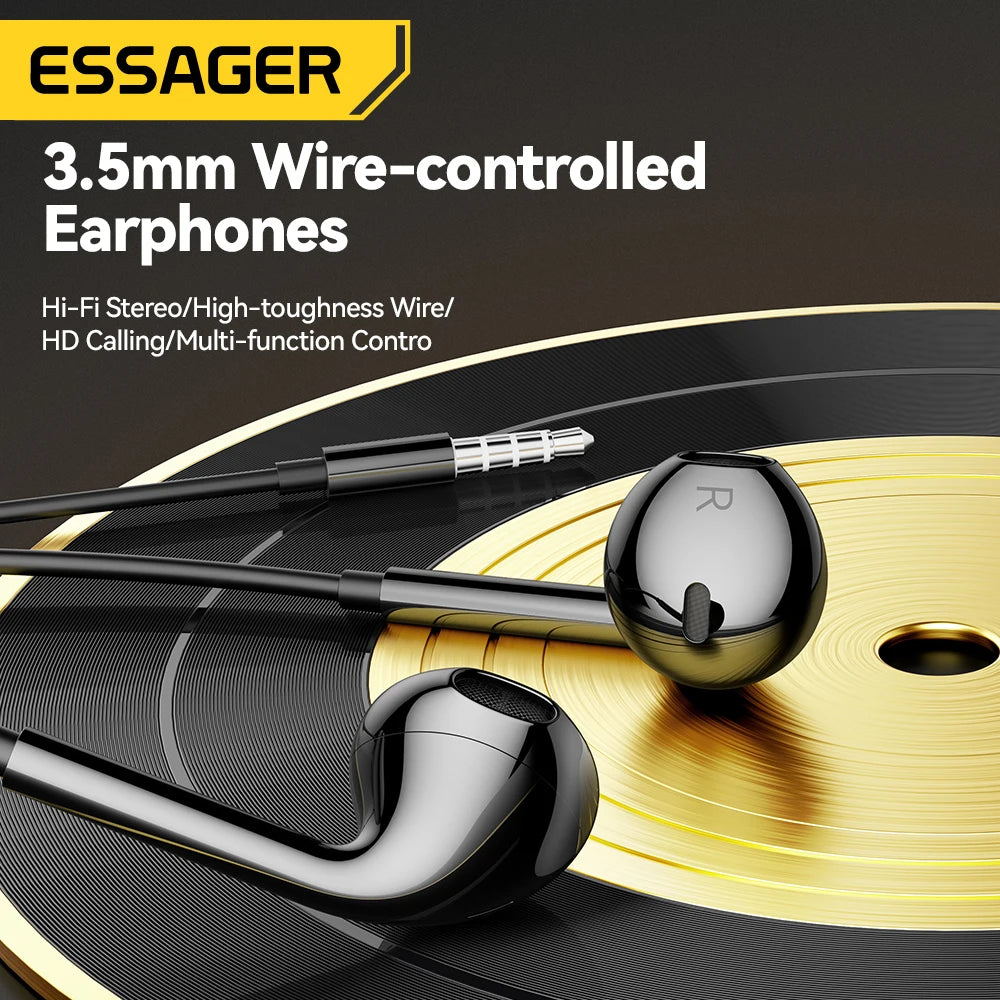 3.5Mm Wired Headphones in Ear Headset Wired Earphones with Microphone Stereo Earbuds Sports In-Line Control for Phones