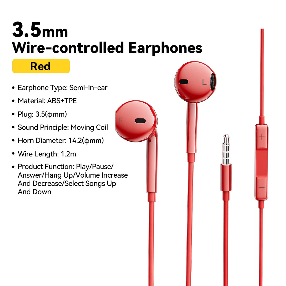 3.5Mm Wired Headphones in Ear Headset Wired Earphones with Microphone Stereo Earbuds Sports In-Line Control for Phones