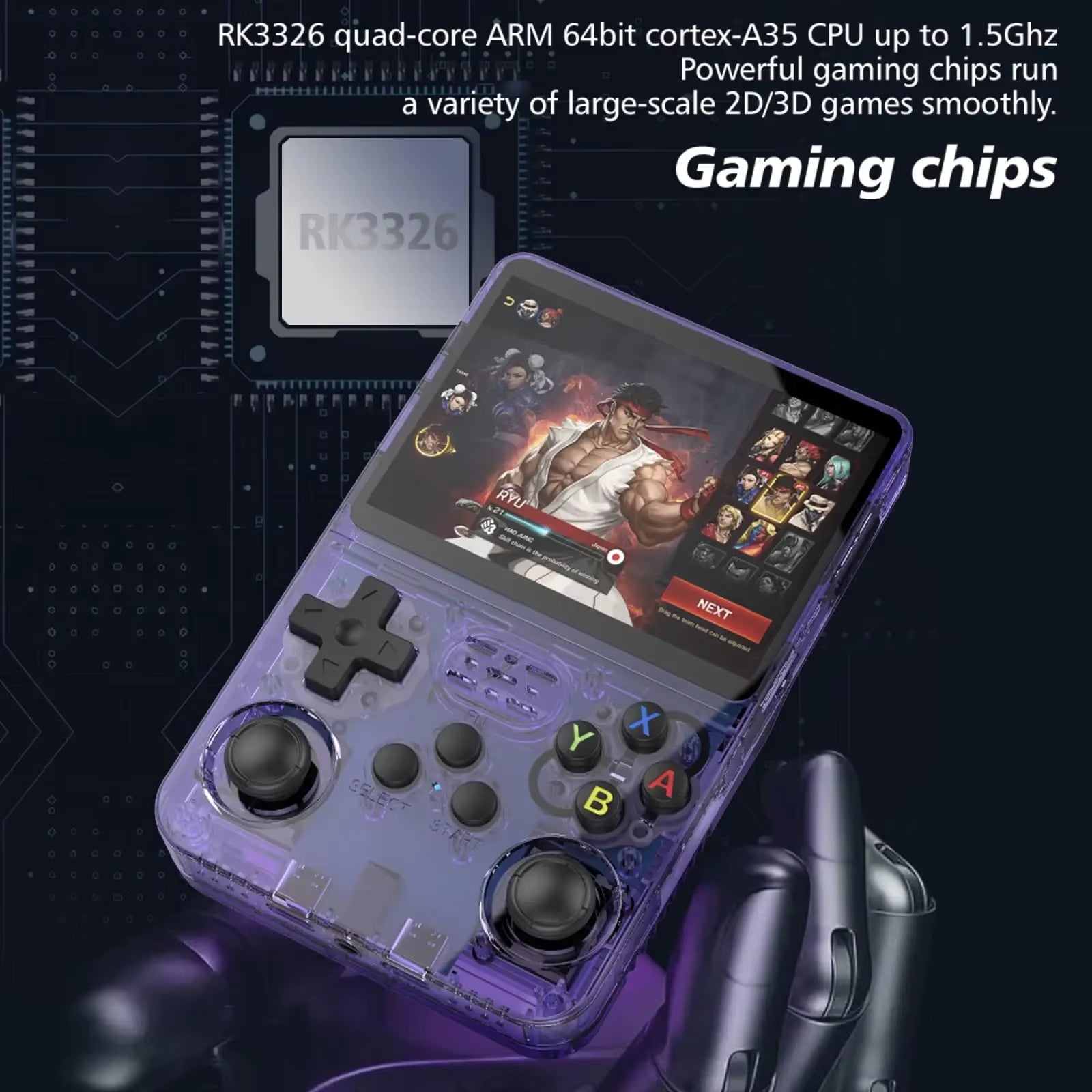 R36S Portable Handheld Game Console with 3.5-Inch IPS Screen, 64GB Storage, Open Source Linux System for Retro Arcade Games