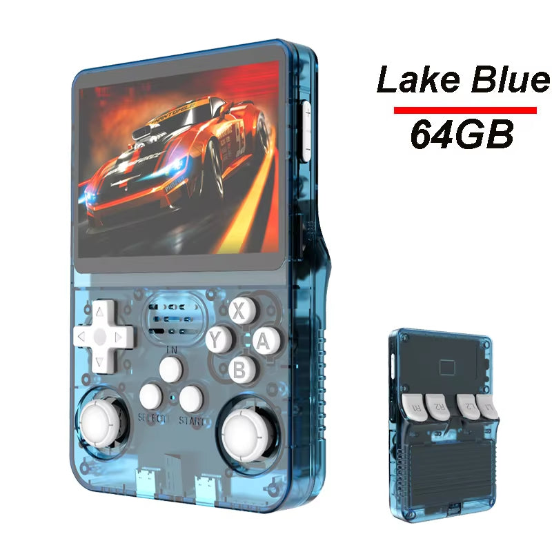 R36S Portable Handheld Game Console with 3.5-Inch IPS Screen, 64GB Storage, Open Source Linux System for Retro Arcade Games