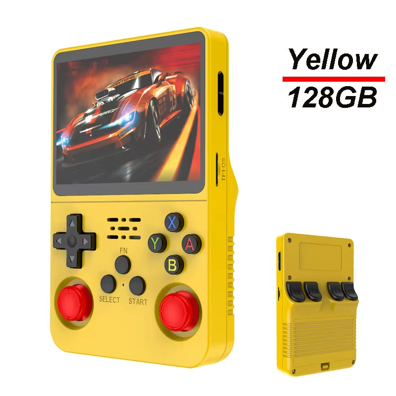 R36S Portable Handheld Game Console with 3.5-Inch IPS Screen, 64GB Storage, Open Source Linux System for Retro Arcade Games