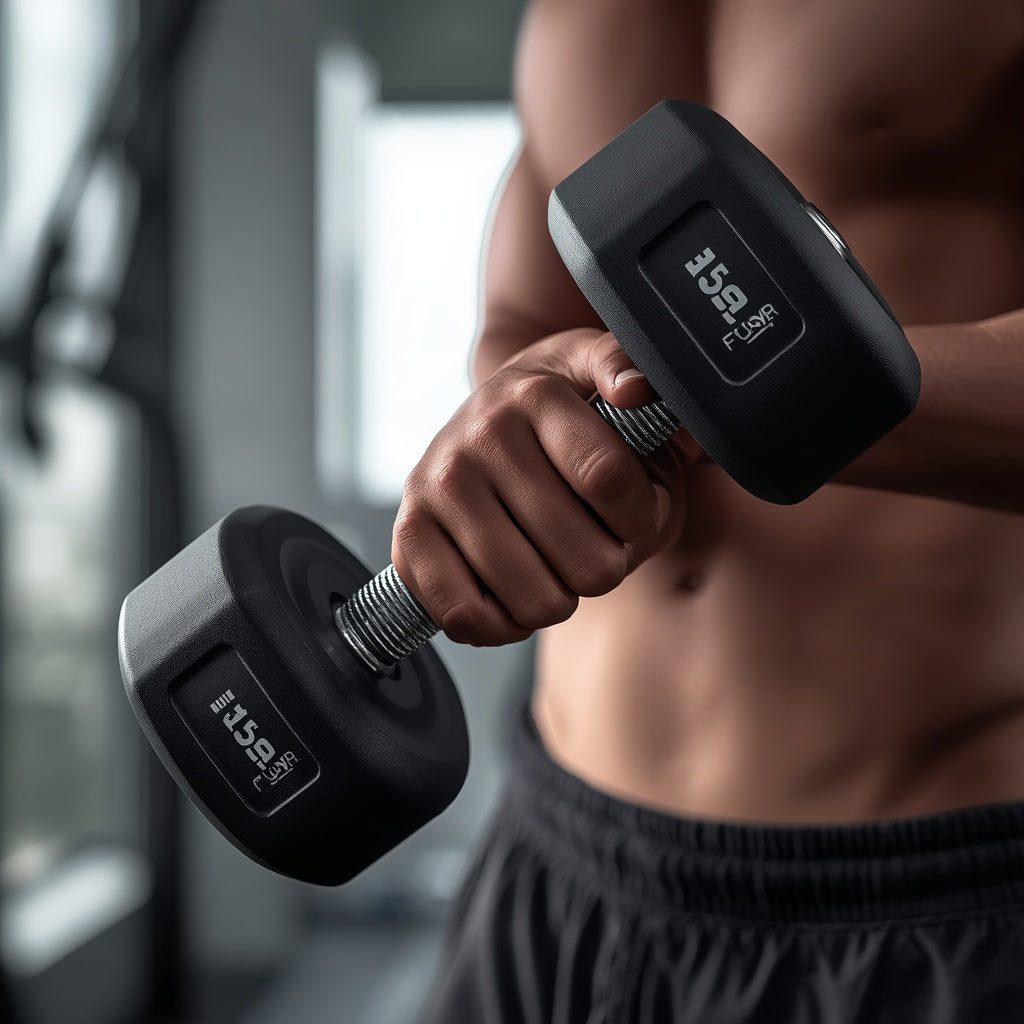 15LB Neoprene Dumbbells Pair – Black Hand Weights for Strength Training, Home Gym & Fitness Workouts