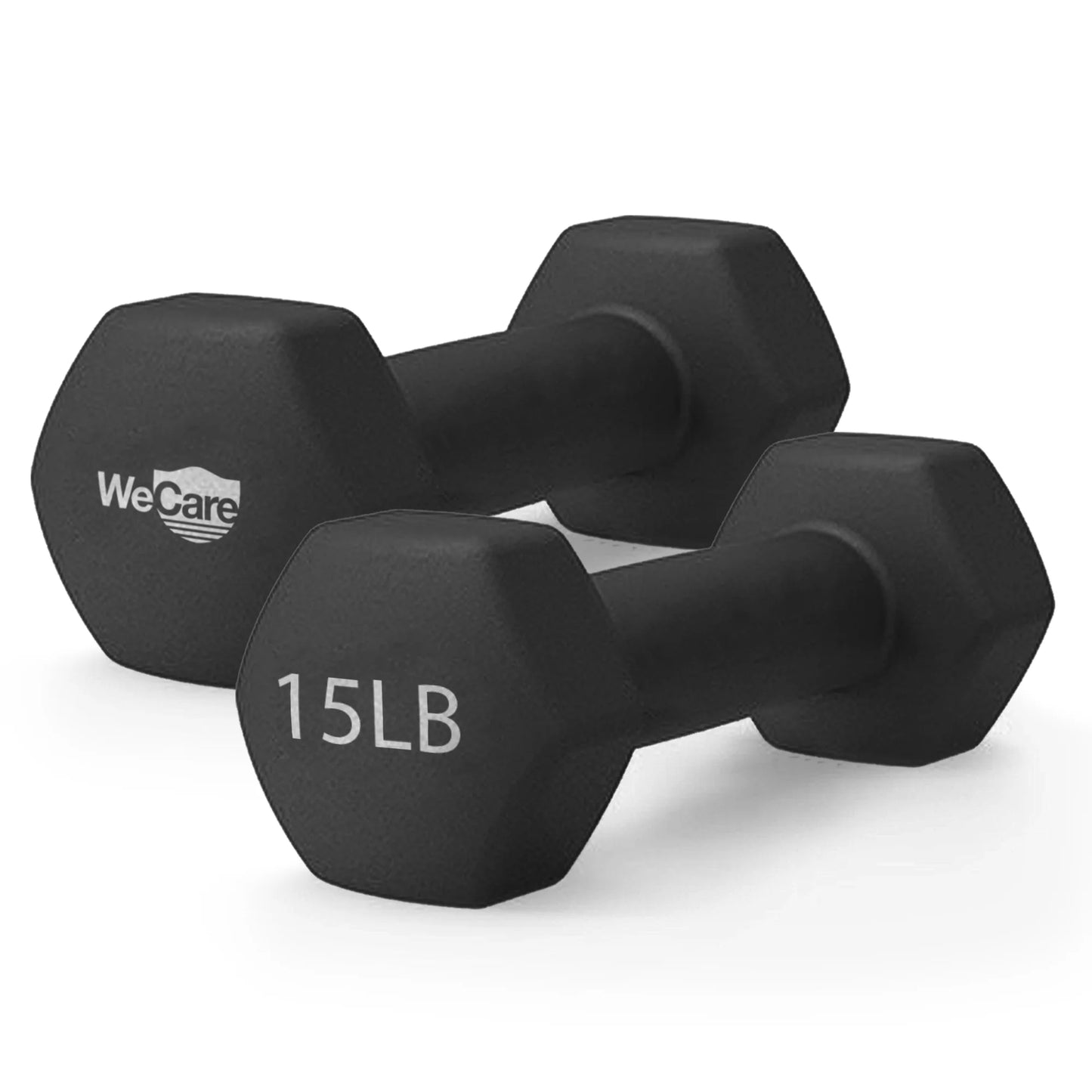 15LB Neoprene Dumbbells Pair – Black Hand Weights for Strength Training, Home Gym & Fitness Workouts