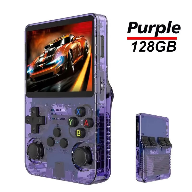 R36S Portable Handheld Game Console with 3.5-Inch IPS Screen, 64GB Storage, Open Source Linux System for Retro Arcade Games