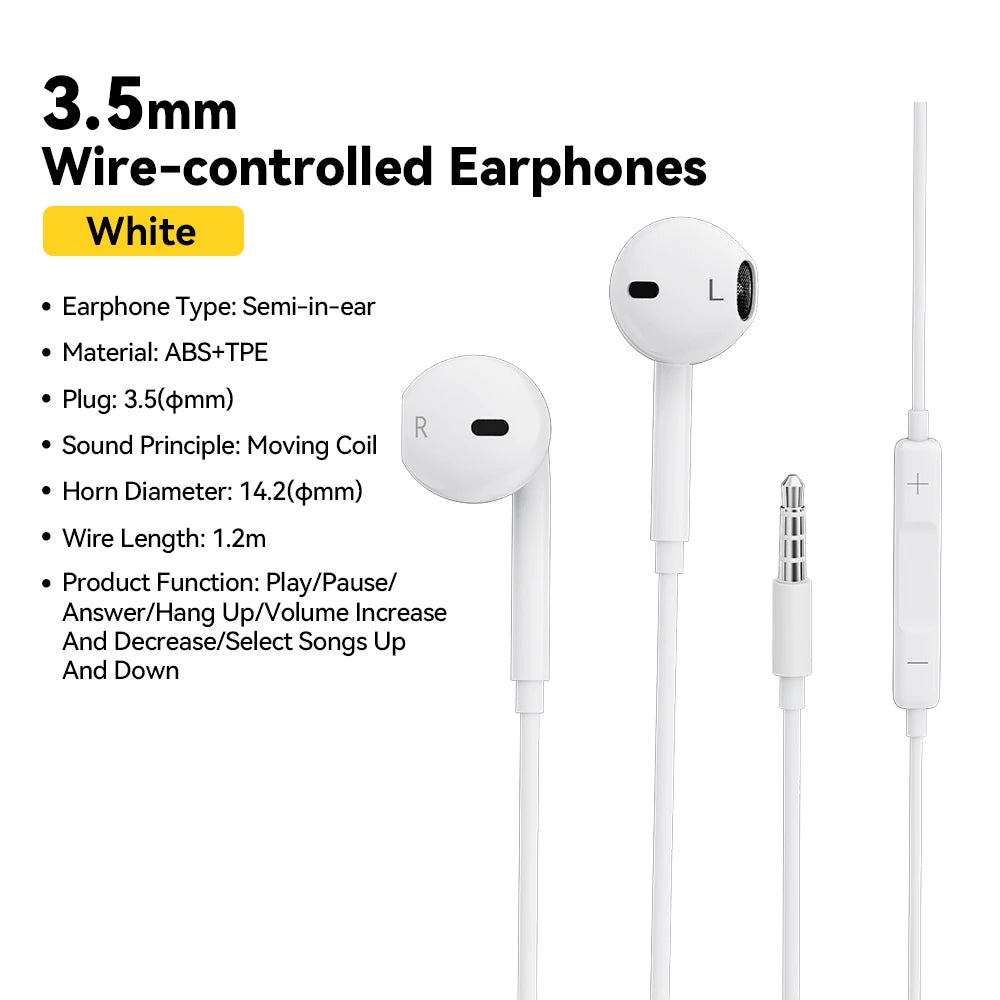 3.5Mm Wired Headphones in Ear Headset Wired Earphones with Microphone Stereo Earbuds Sports In-Line Control for Phones