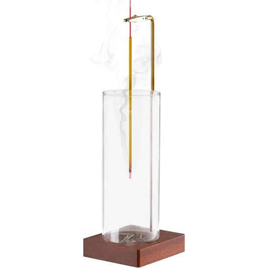 Elegant Glass Incense Holder with Detachable Ash Catcher