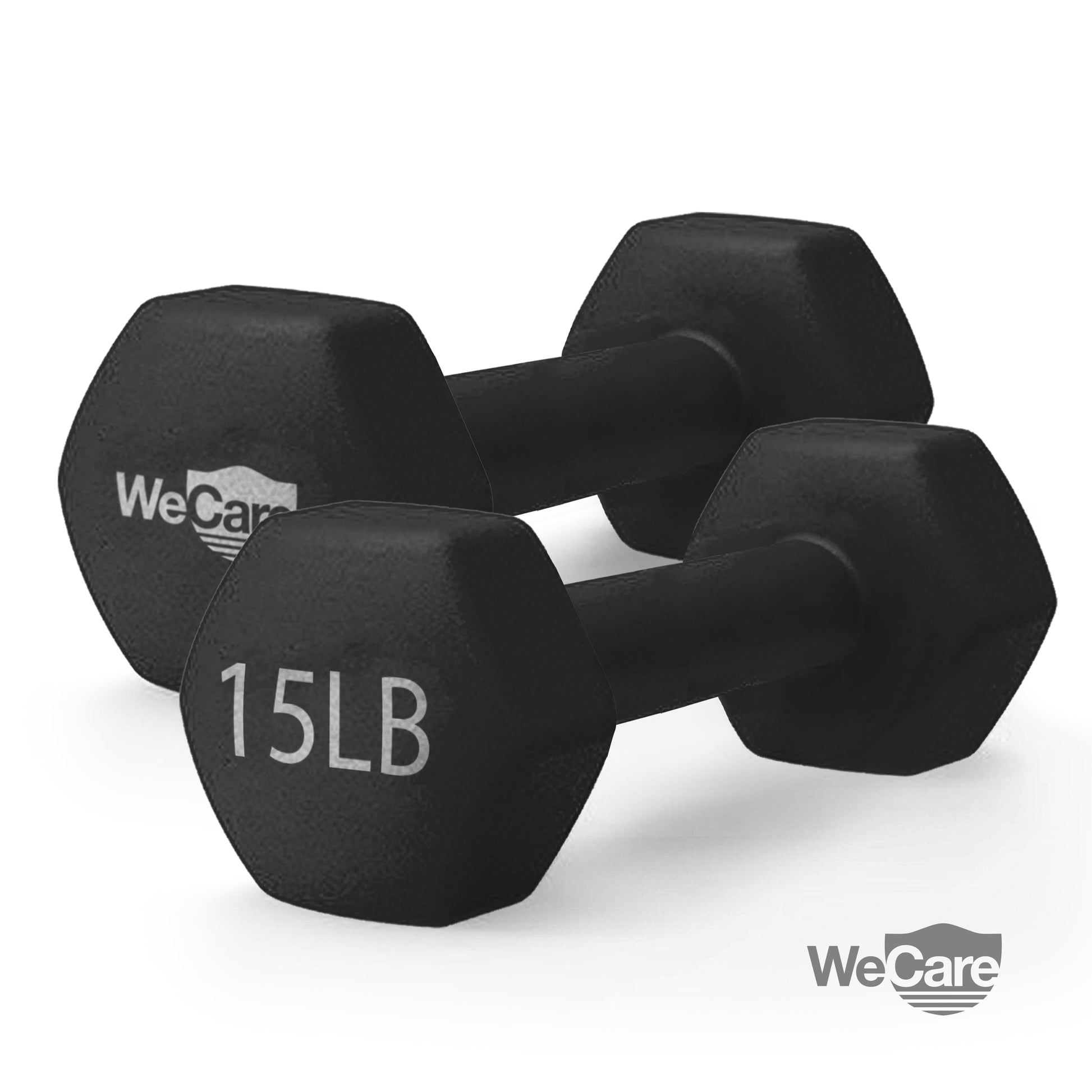 15LB Neoprene Dumbbells Pair – Black Hand Weights for Strength Training, Home Gym & Fitness Workouts