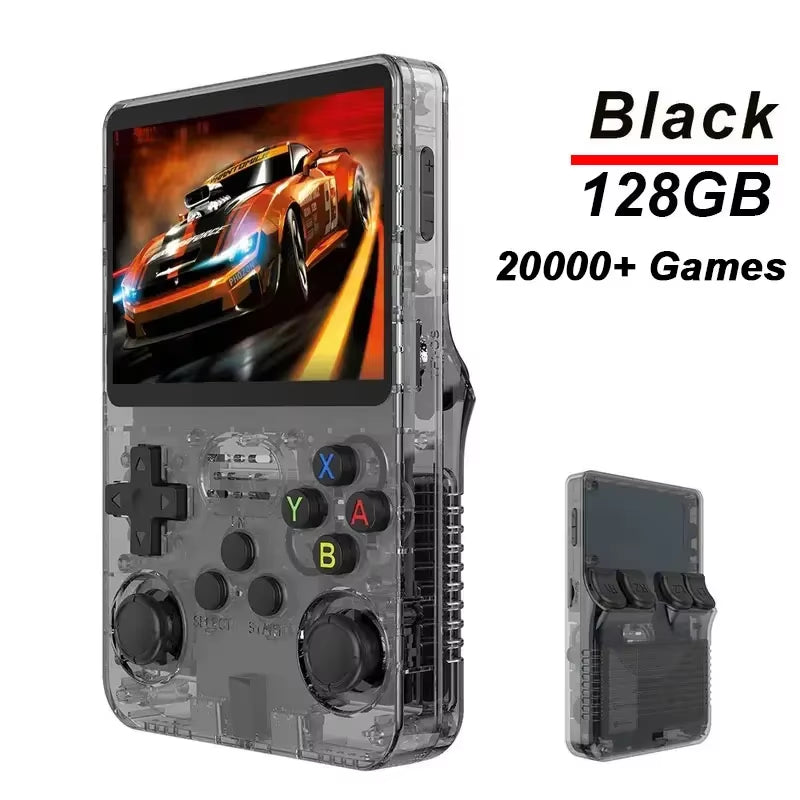 R36S Portable Handheld Game Console with 3.5-Inch IPS Screen, 64GB Storage, Open Source Linux System for Retro Arcade Games